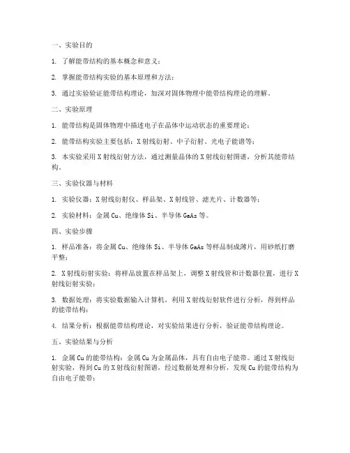能带结构实验报告