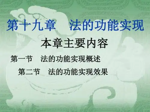 法理学第十九章  法的功能实现