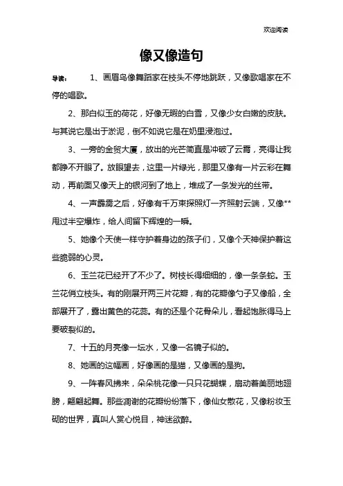 像又像造句