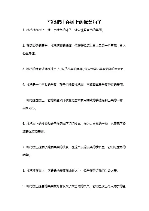 写枇杷挂在树上的优美句子