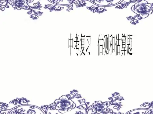 中考物理二轮复习：估测估算PPT课件 人教版