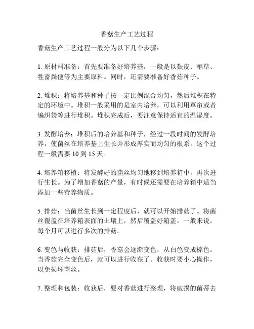 香菇生产工艺过程