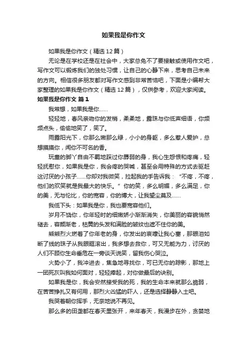如果我是你作文
