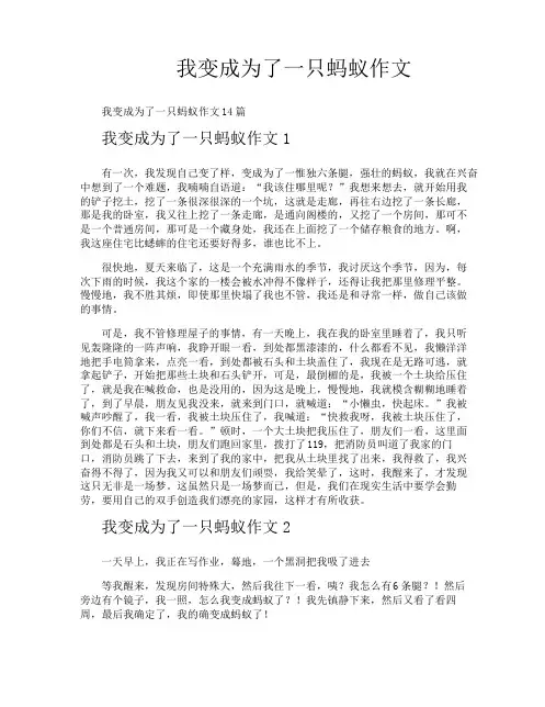 我变成了一只蚂蚁作文