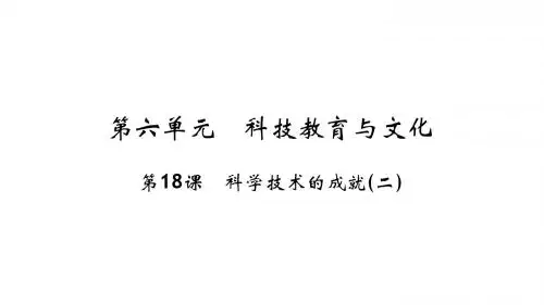 八年级下册历史(人教)(课件)第18课 科学技术的成就(二)
