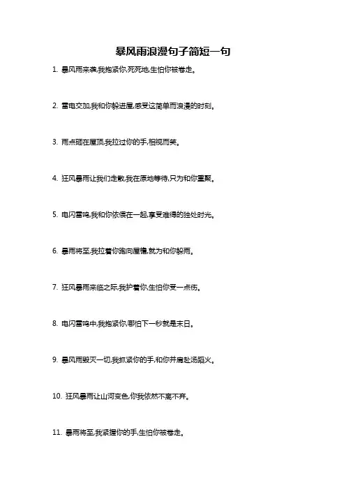 暴风雨浪漫句子简短一句