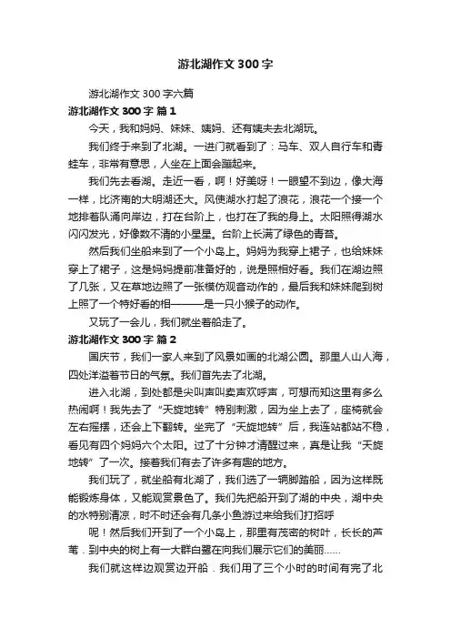 游北湖作文300字六篇