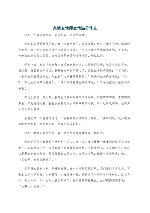 亲情友情师生情满分作文