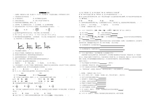 (完整版)人教版九年级化学中考模拟试卷(一)含答案,推荐文档