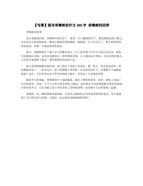 【写景】描写香樟树的作文400字 香樟树的四季