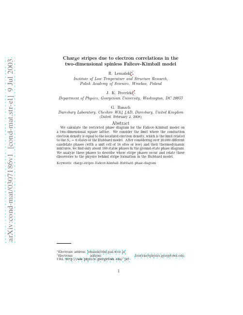 Charge stripes due to electron correlations in the two-dimensional spinless Falicov-Kimball