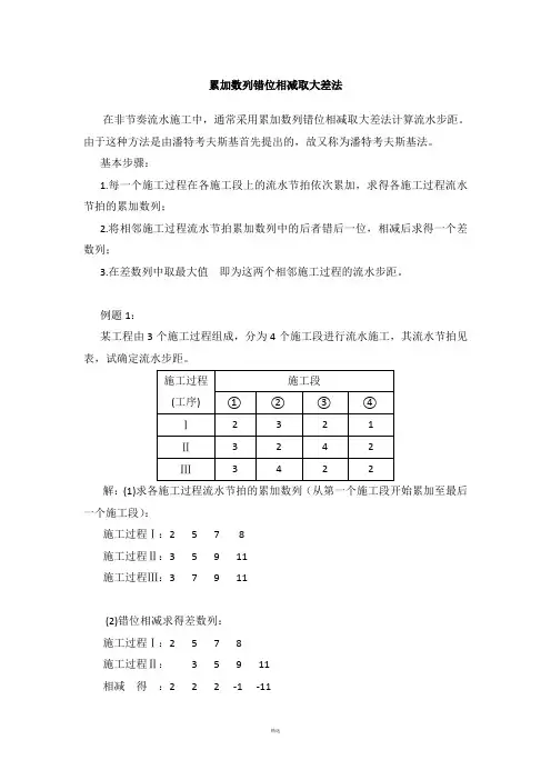 累加数列错位相减取大差法案例详解