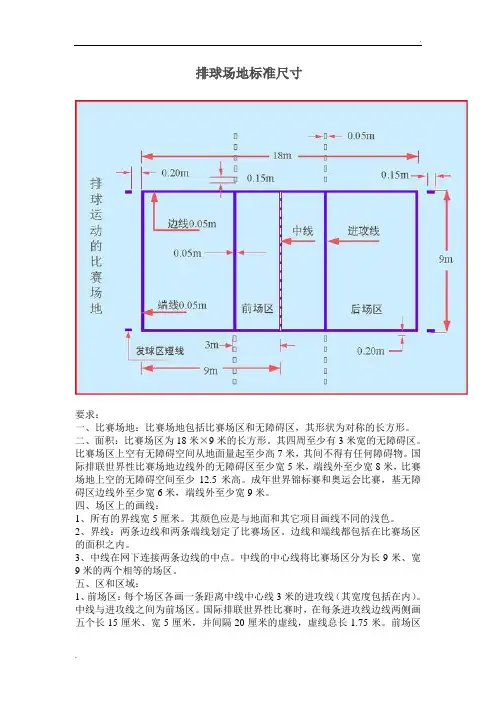 排球场地标准尺寸