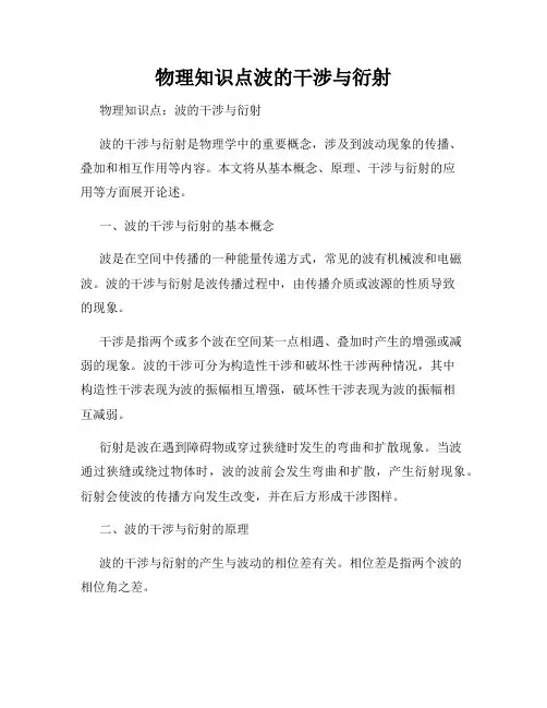 物理知识点波的干涉与衍射