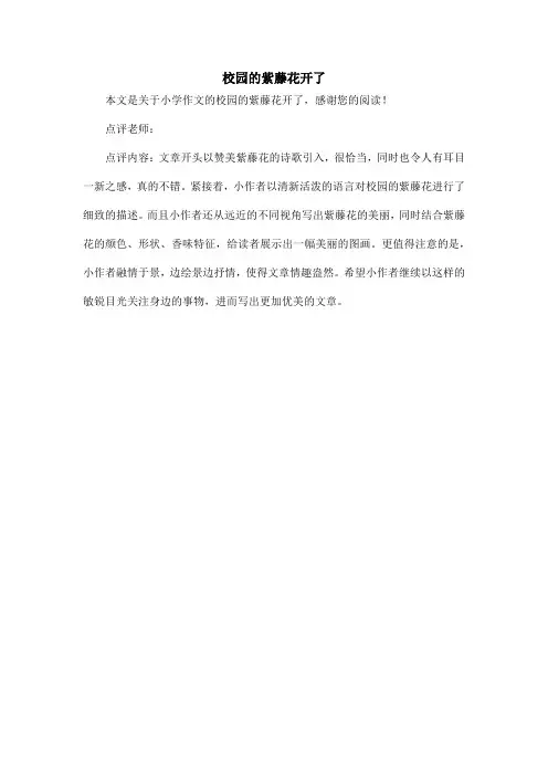 校园的紫藤花开了_小学作文
