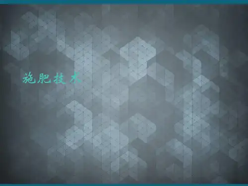 施肥技术课件Ppt