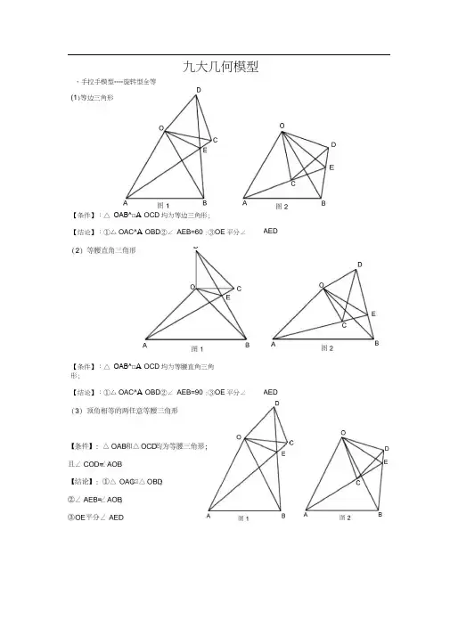 初中数学九大几何模型解题思路