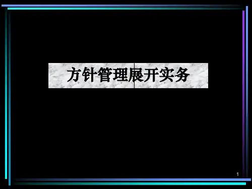 方针目标管理及实施计划