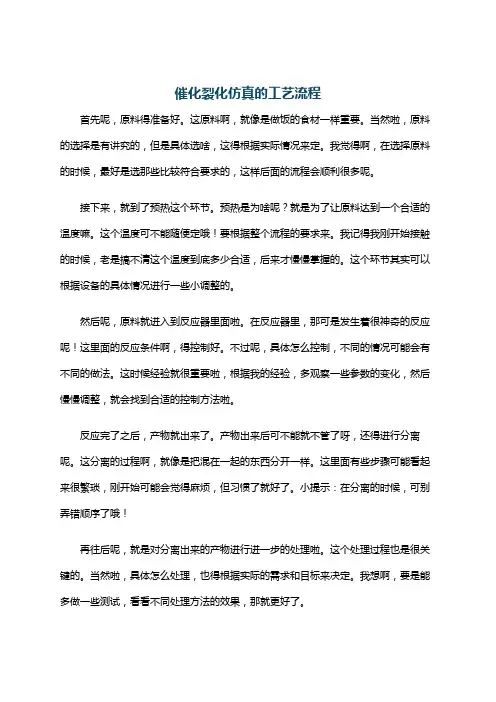 催化裂化仿真的工艺流程