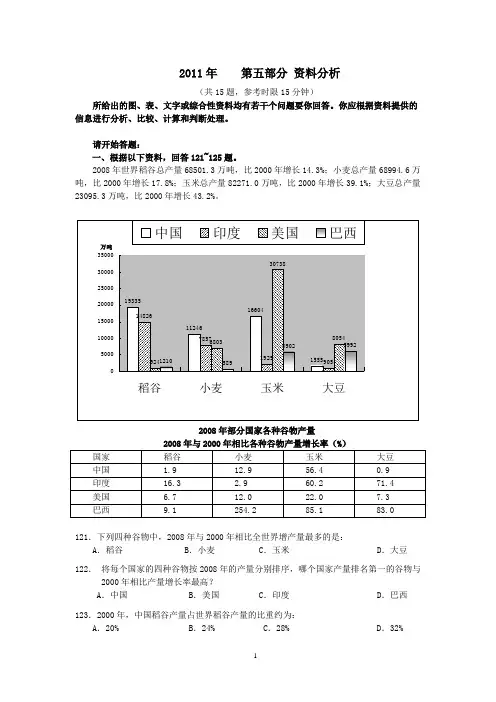 2011年国考资料分析