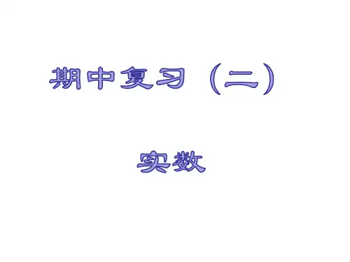 北师大版数学八年级上册第二章 实数 复习课件