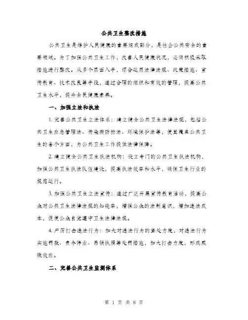 公共卫生整改措施（3篇）