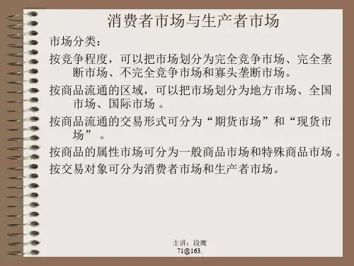 消费者市场及生产者市场