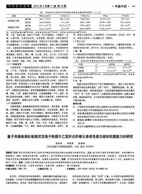 量子共振检测仪检测灵芝孢子粉提升乙型肝炎肝硬化患者免疫功能和抗癌能力的研究