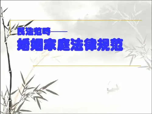 婚姻家庭法律制度 PPT