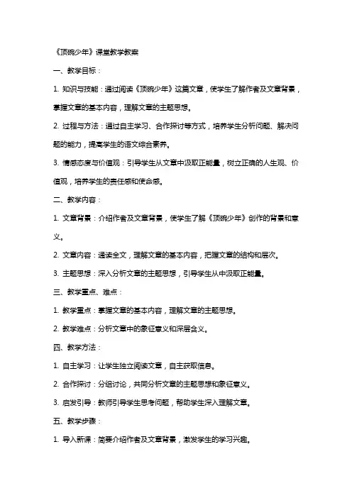《顶碗少年》课堂教学教案