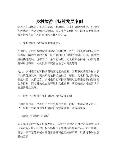 乡村旅游可持续发展案例
