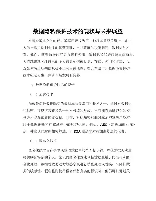 数据隐私保护技术的现状与未来展望