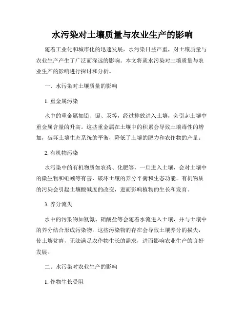 水污染对土壤质量与农业生产的影响