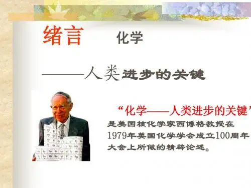 人教版高一化学绪言课