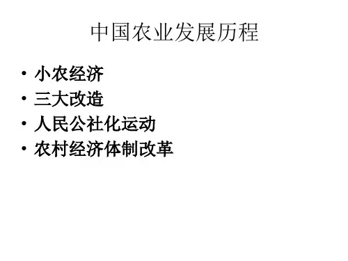 中国农业发展历程