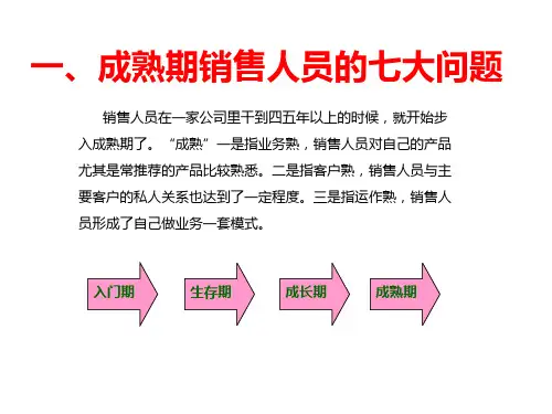 成熟期销售人员的七大问题
