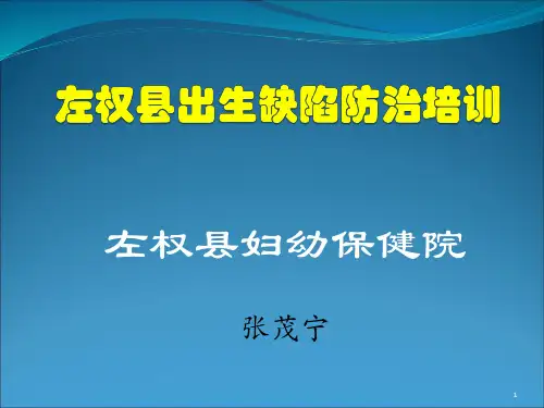 出生缺陷防治培训PPT课件