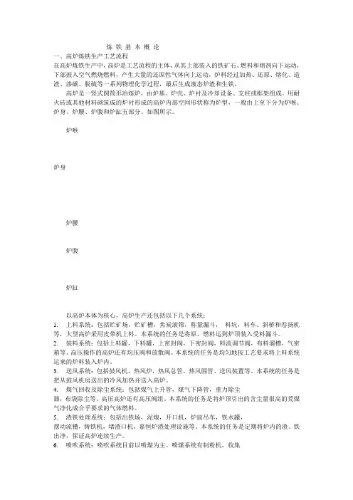 高炉炼铁工艺流程