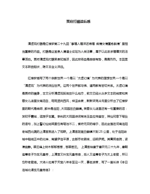 贾府打醮读后感