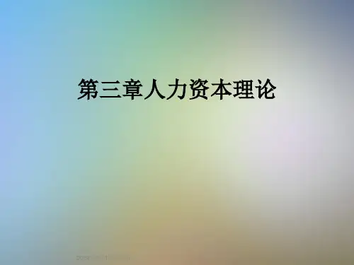 第三章人力资本理论