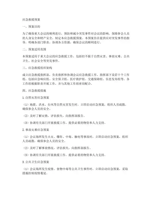 重大会议应急救援预案