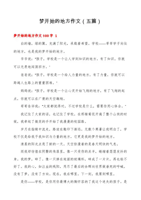 梦开始的地方作文(五篇)