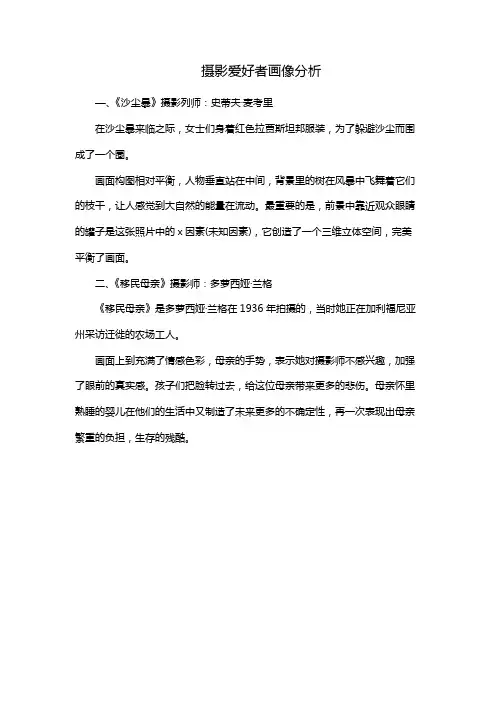 摄影爱好者画像分析