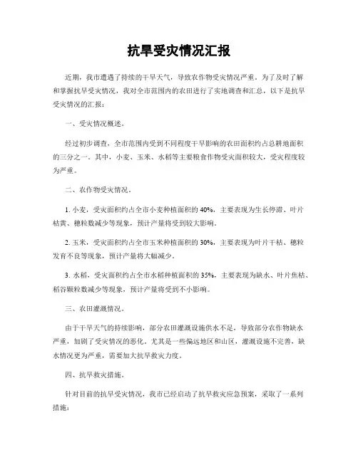 抗旱受灾情况汇报
