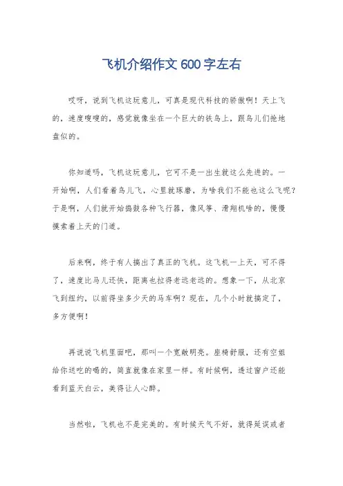 飞机介绍作文600字左右