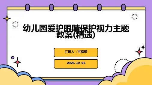 幼儿园爱护眼睛保护视力主题教案(精选)ppt