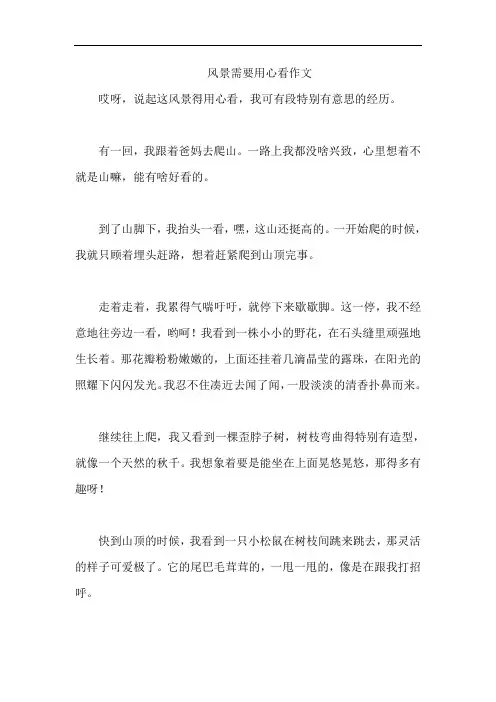 风景需要用心看作文
