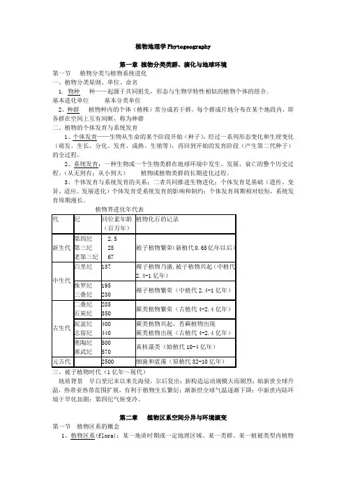 植物地理学Phytogeography