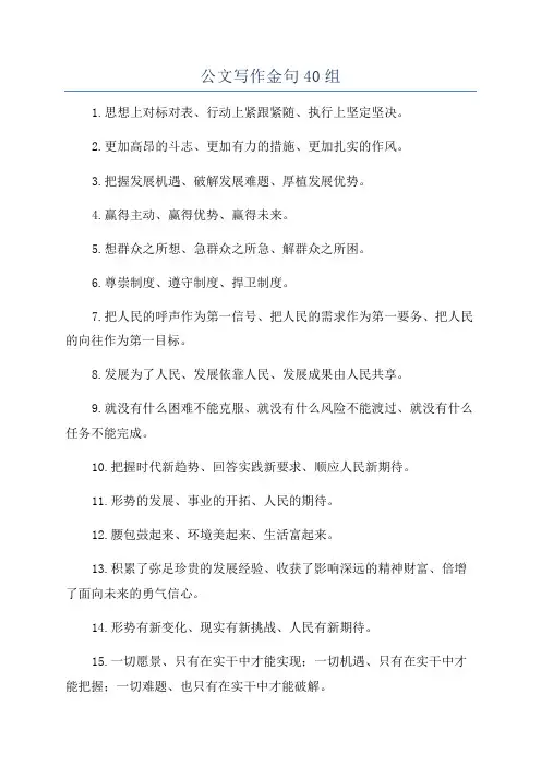 公文写作金句40组