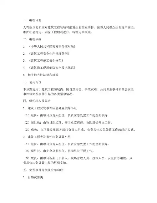 建筑工程领域突发应急处置预案